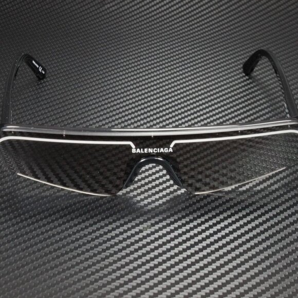 BALENCIAGA Rectangular Square Black Grey 99 mm Unisex Sunglasses - Picture 2 of 4